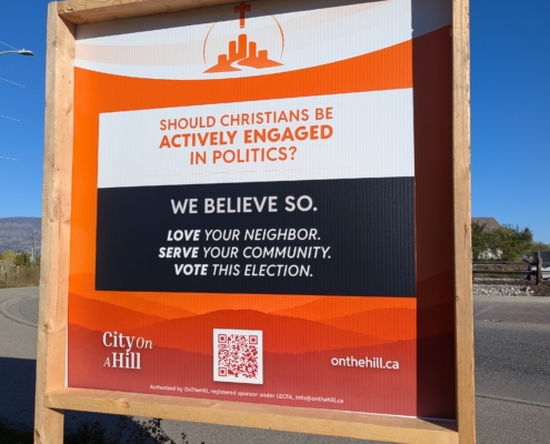 City on a Hill elections sign